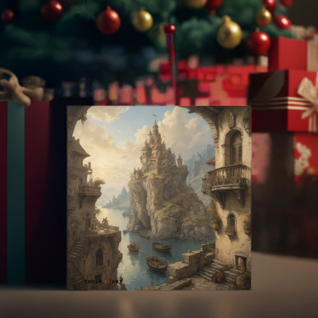 12"x12" Metal Art Prnt under Christmas Tree