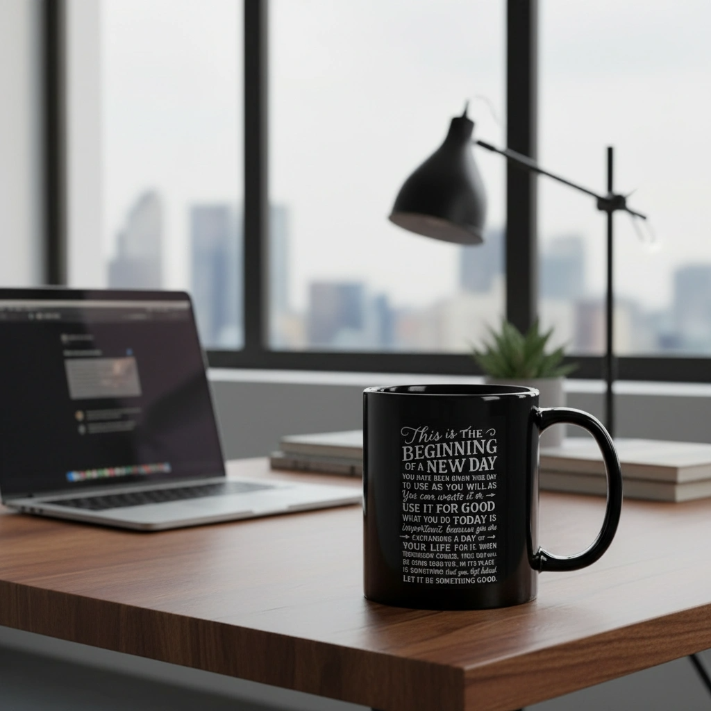 Let It Be Something Good – Inspirational Black Glossy Mug