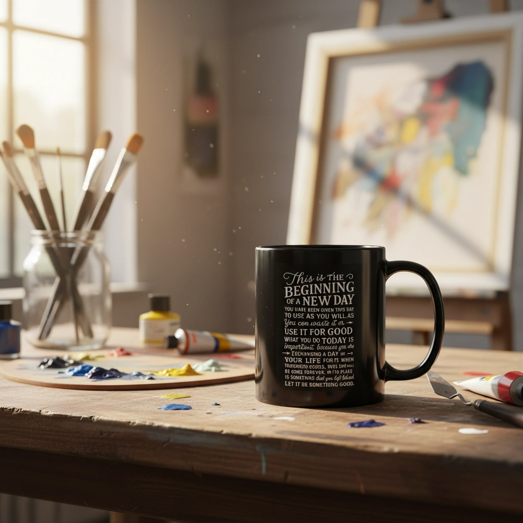 Let It Be Something Good – Inspirational Black Glossy Mug