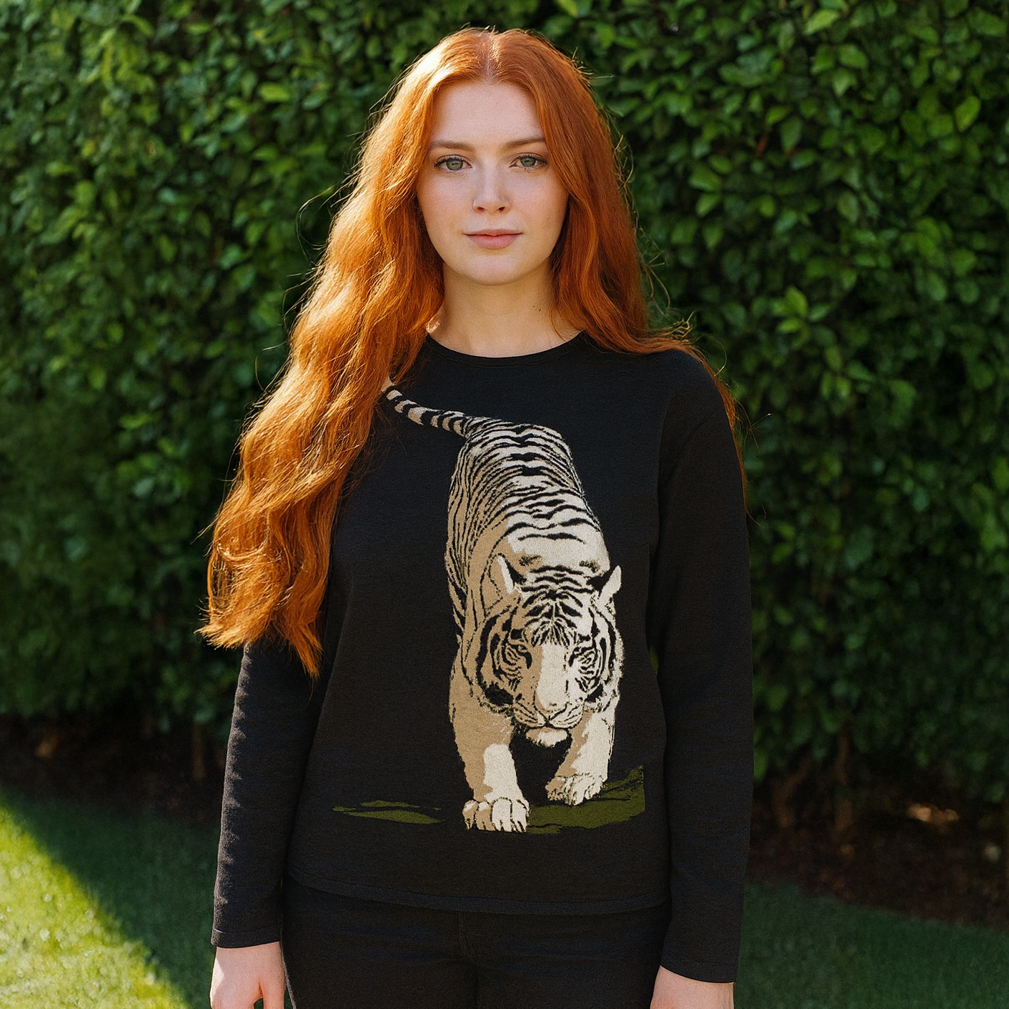 White Tiger Prowl Sweater