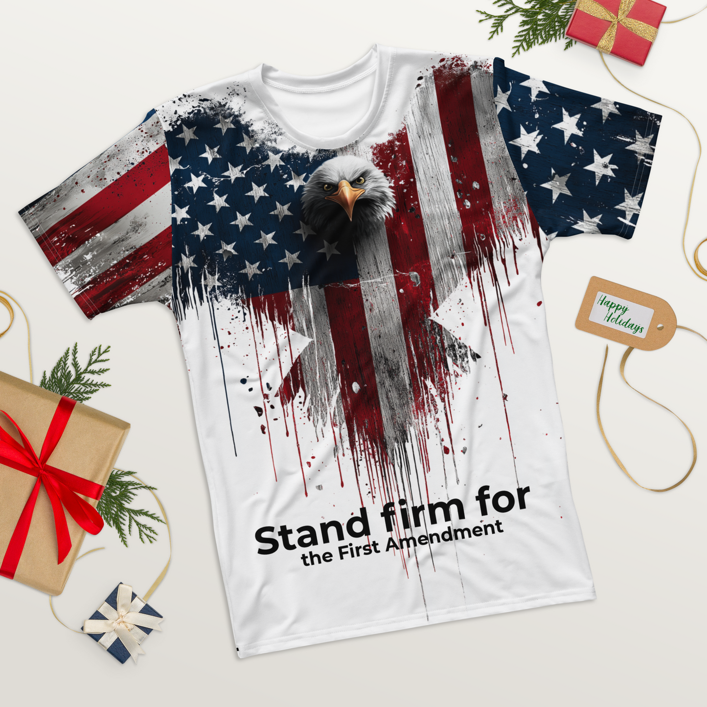 Free Speech. Free People. – Eagle & Flag Drip Tee for Him