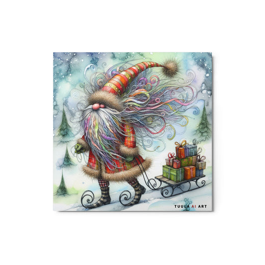 Santa illustration in show with presents